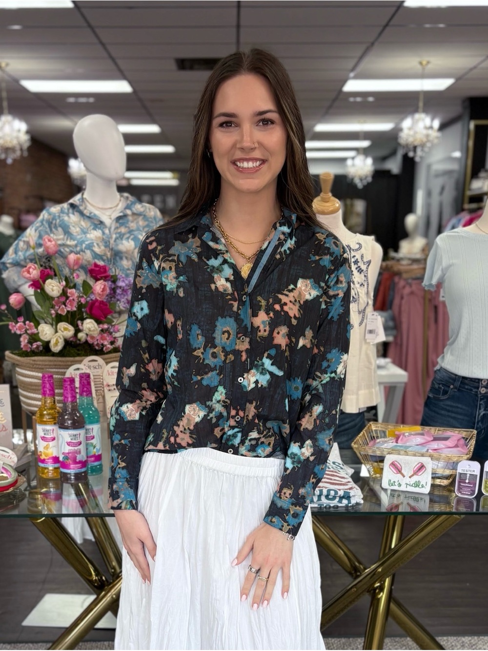 NIC+ZOE Glowy Floral Core Cotton Shirt